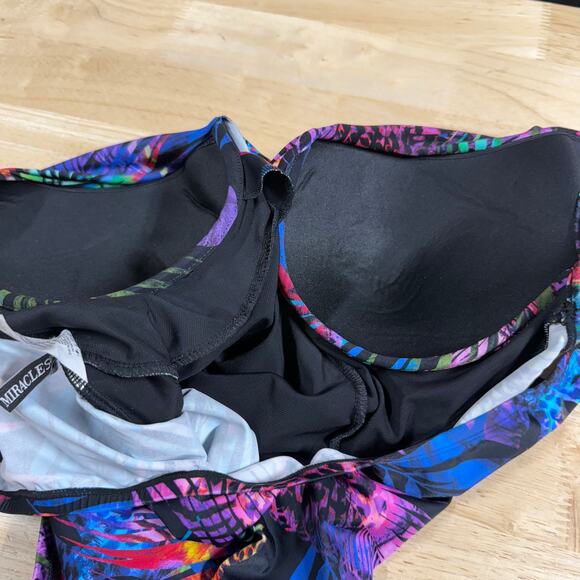 Miraclesuit NWT Tropicat Revele One Piece Swimsuit Multicolor Size 14 Underwire - Picture 7 of 14